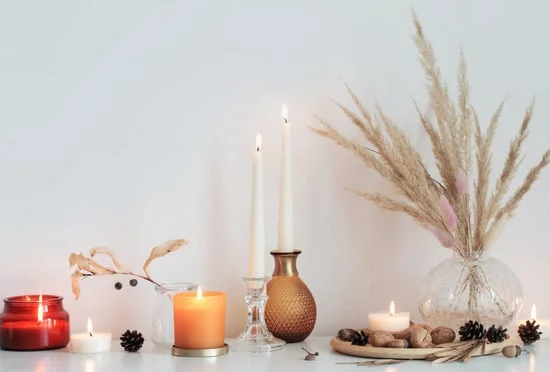 cozy, practical, stylish workspace with knitted accents
